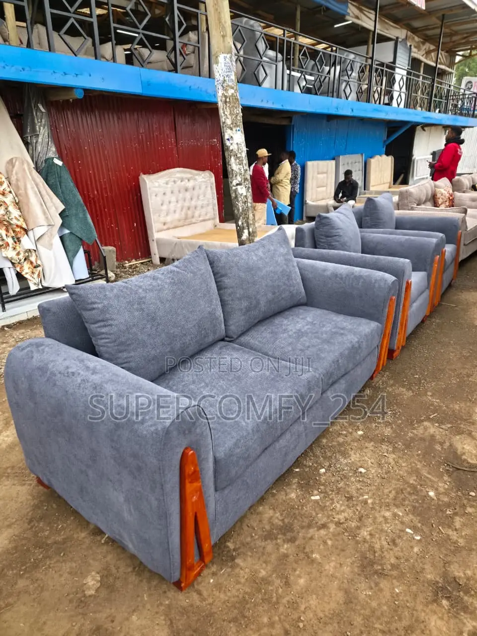 Wooden Detailed Modern Sofa