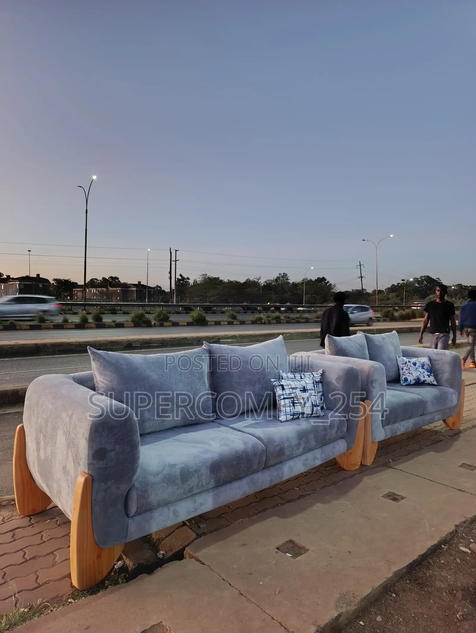 Wooden Detailed Modern Sofa