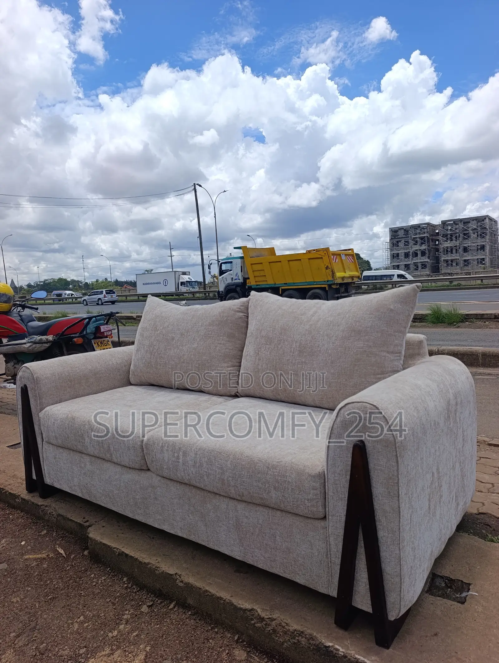 Wooden Detailed Modern Sofa