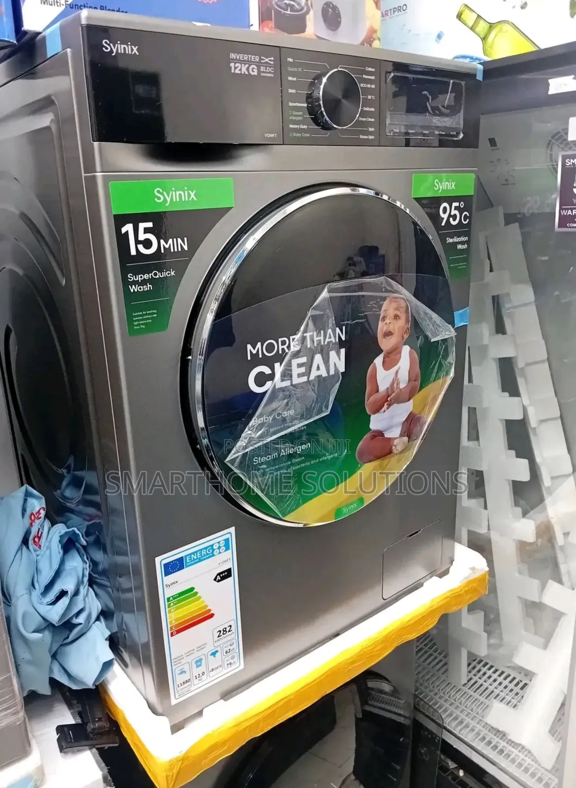 Syinix Front Load 12kg Washer – Efficient, Quiet, Powerful Spin