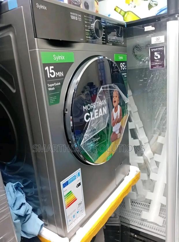 Syinix Front Load 12kg Washer – Efficient, Quiet, Powerful Spin - thumbnail 2