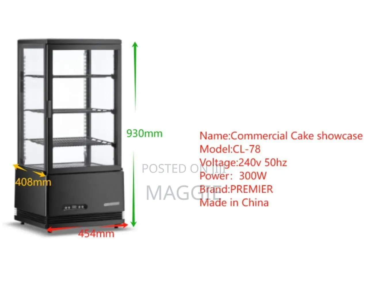 Cake Showcase P300w Model: Cl-78
