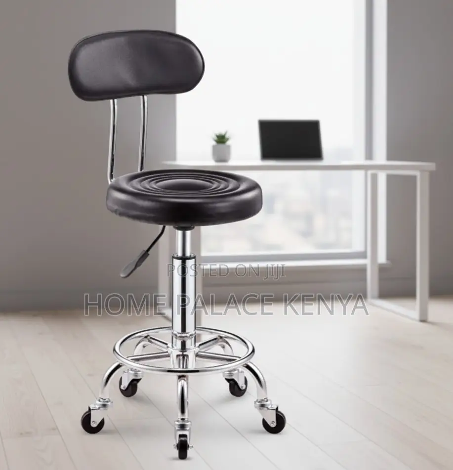 Bar Chair: Rotating Chair With Thick Cushioned Seat and Footrest