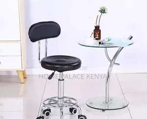 Bar Chair: Rotating Chair With Thick Cushioned Seat and Footrest