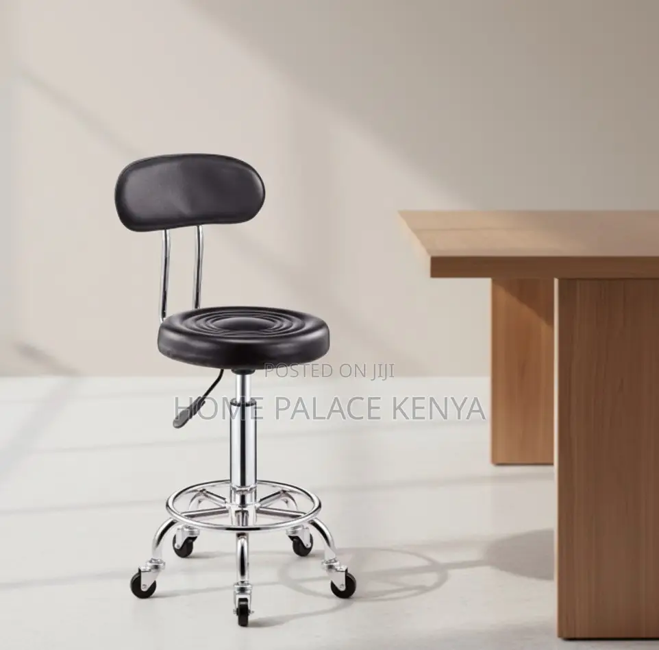 Bar Chair: Rotating Chair With Thick Cushioned Seat and Footrest