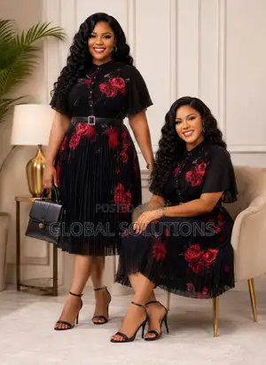 Floral Pattern Maxi Dresses Styled With a Belt