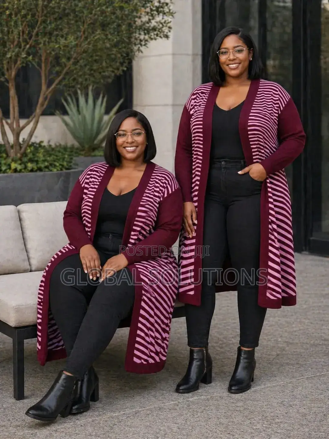 Coloured Striped Long Cardigans/Kimonos