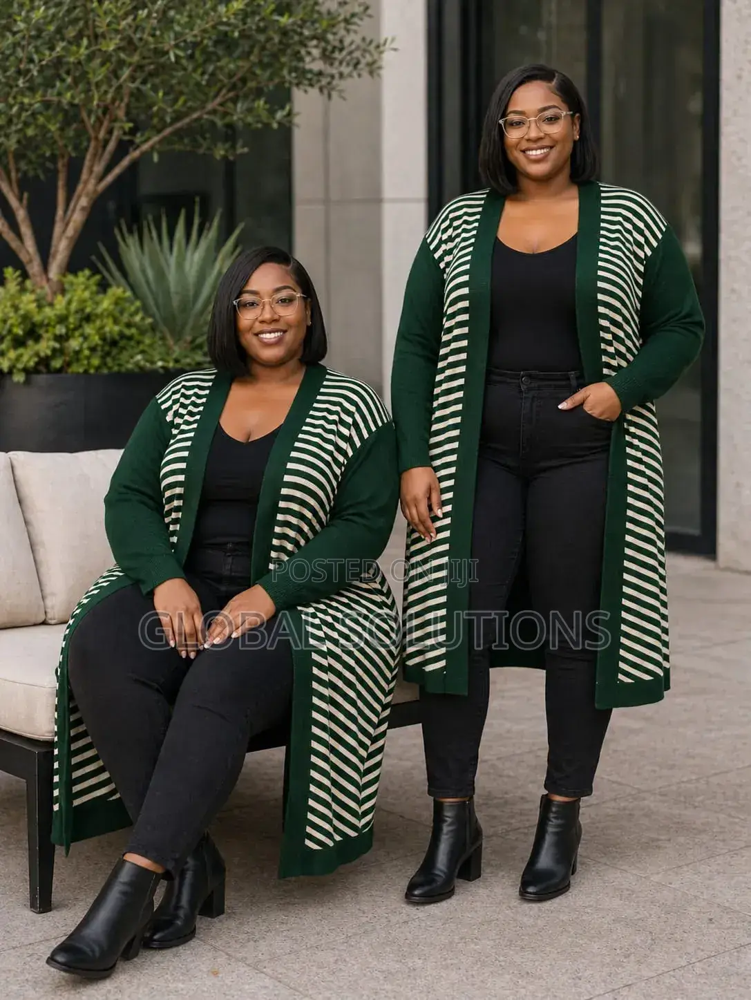Coloured Striped Long Cardigans/Kimonos