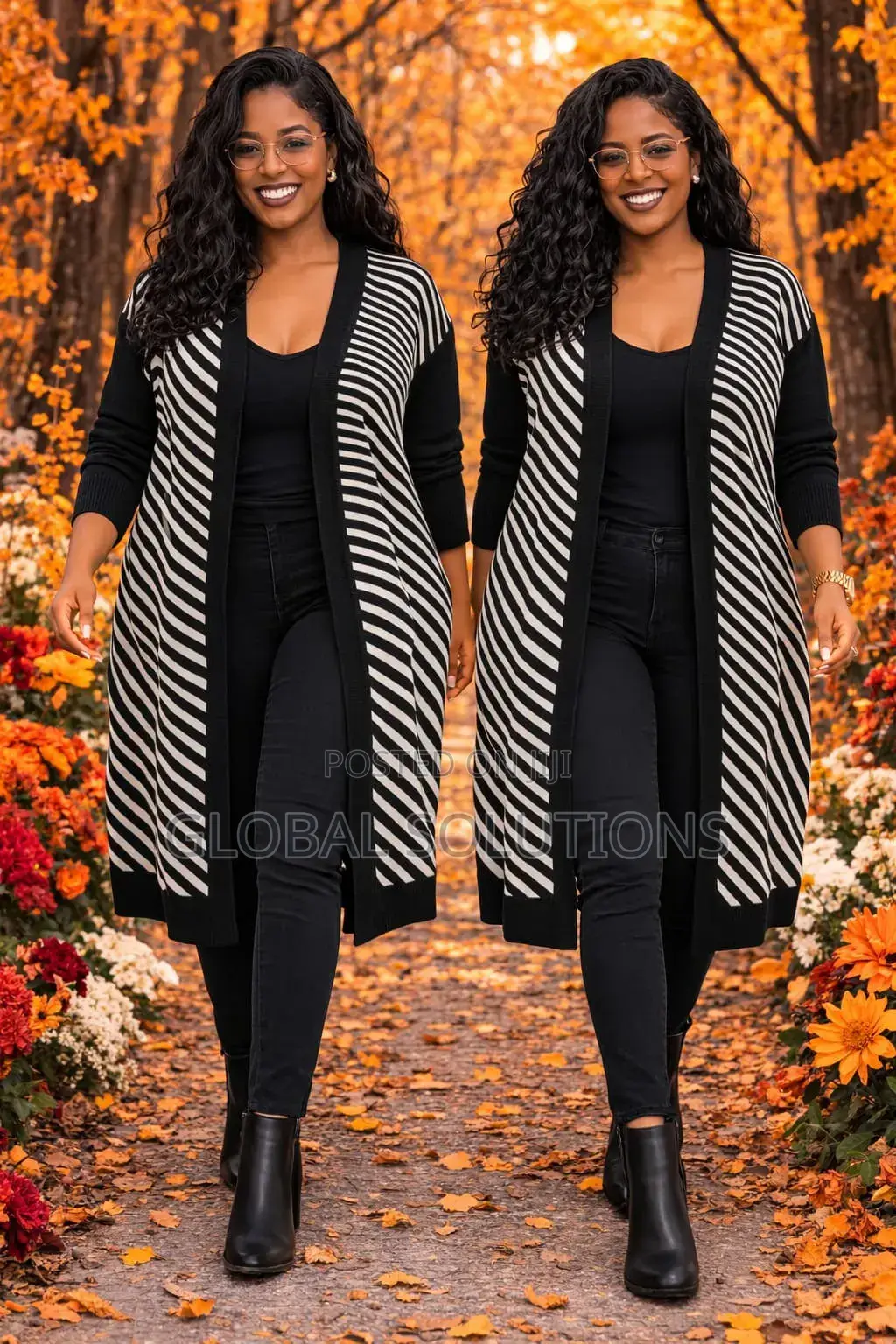 Coloured Striped Long Cardigans/Kimonos