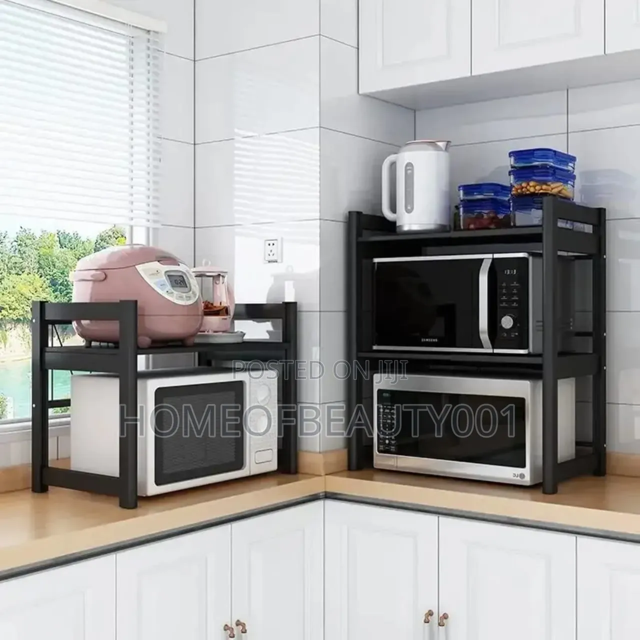 Expandable Metallic High Quality Modern Microwave Stand.