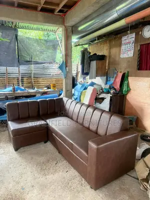 L Shaped Dark Brown Sofa