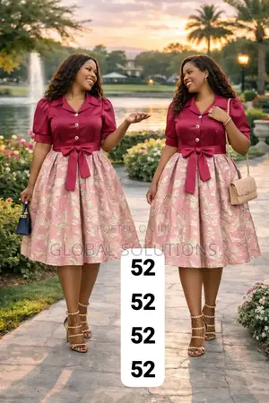 Elegant Multi-Coloured Skater Dresses With a Button-Down Bodice