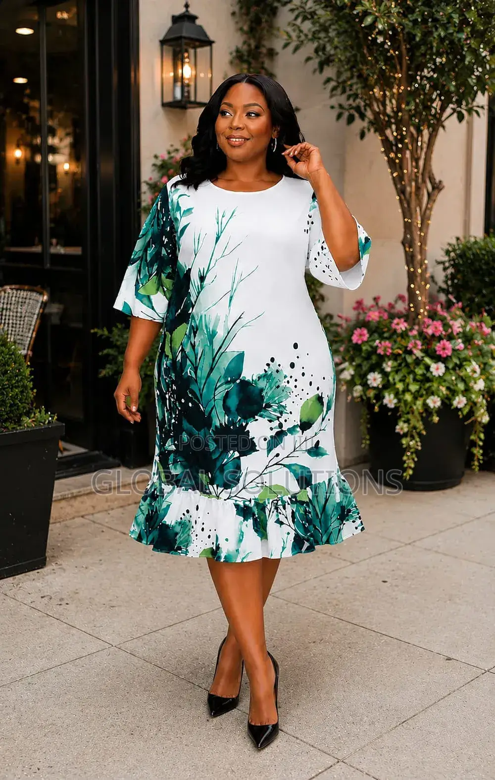 Elegant Shift Dresses Features a Vibrant Coloured Botanical Print