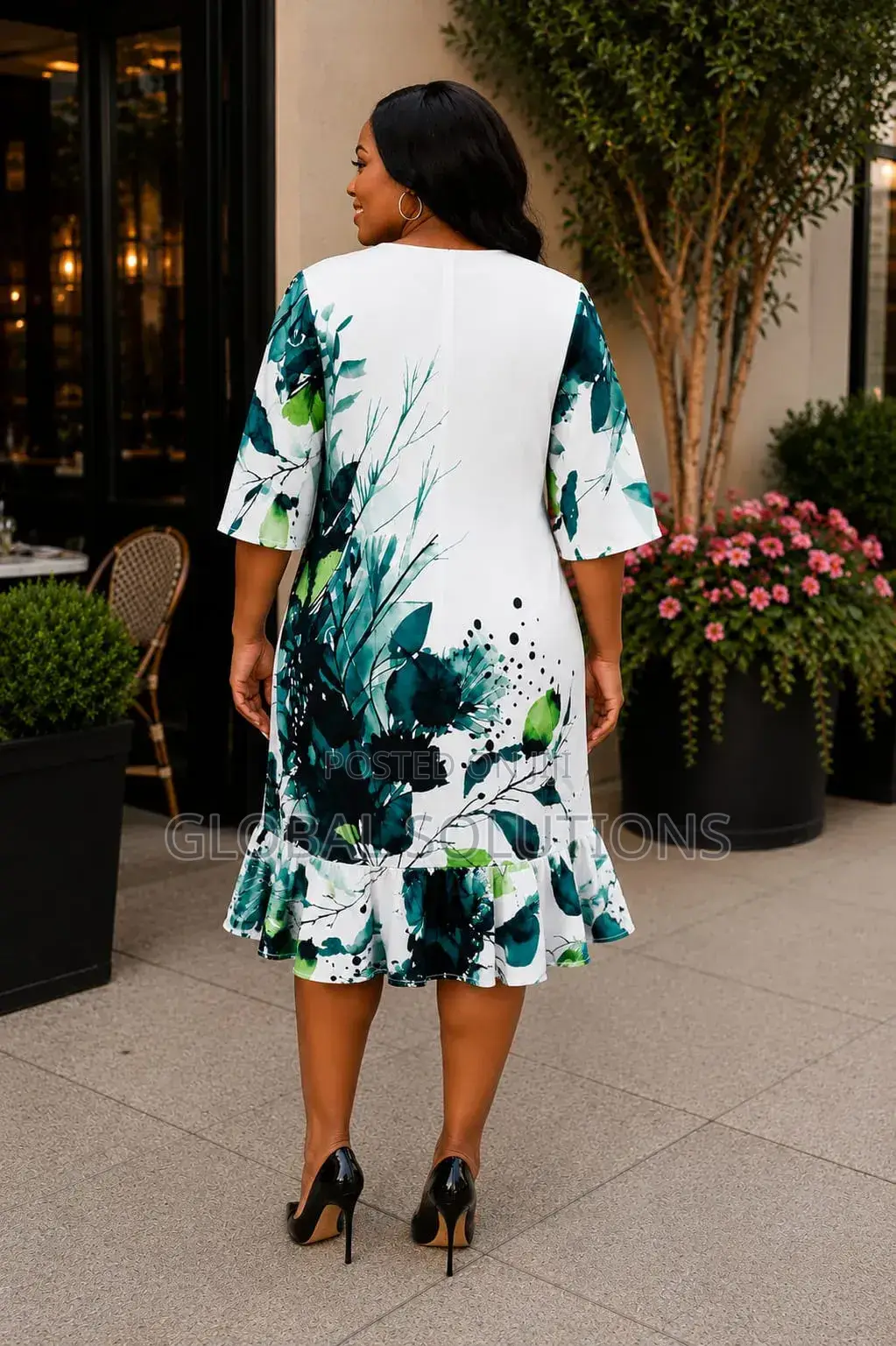 Elegant Shift Dresses Features a Vibrant Coloured Botanical Print