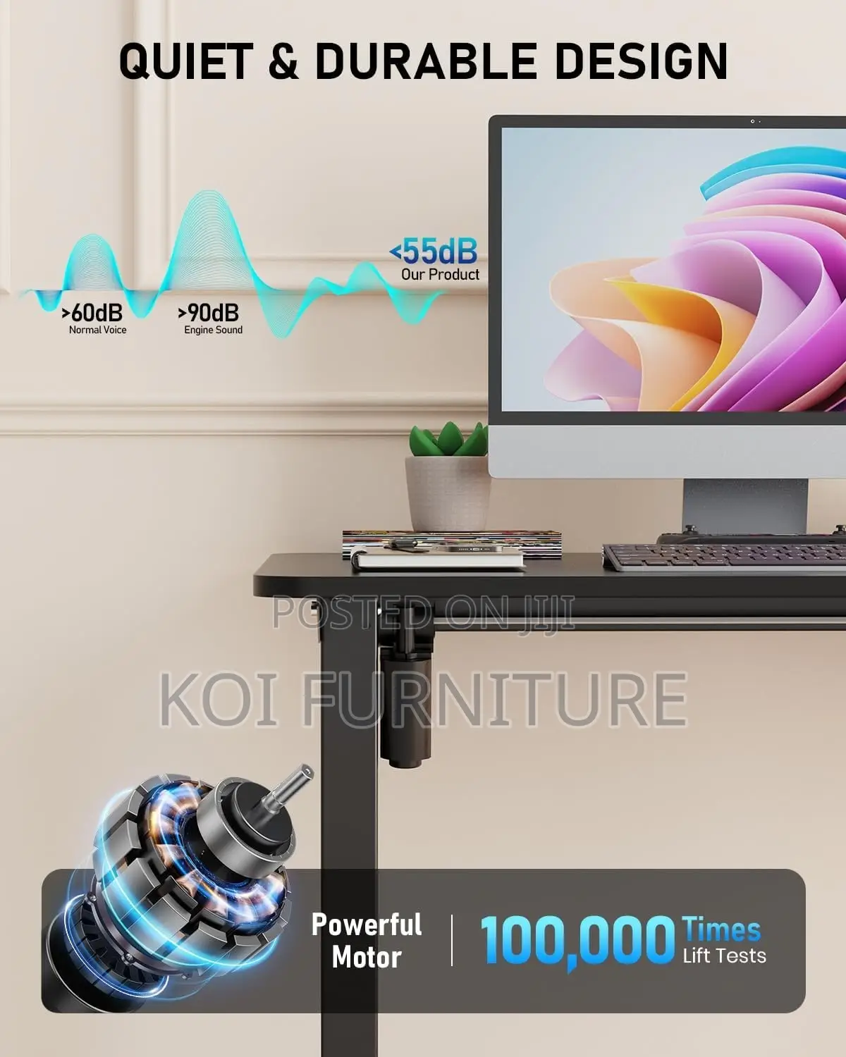 Office Desk; 1.2m Modern Adjustable Home Electric Designed Office Desk