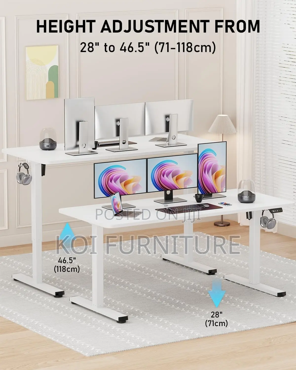 Office Desk; 1.2m Modern Adjustable Home Electric Designed Office Desk