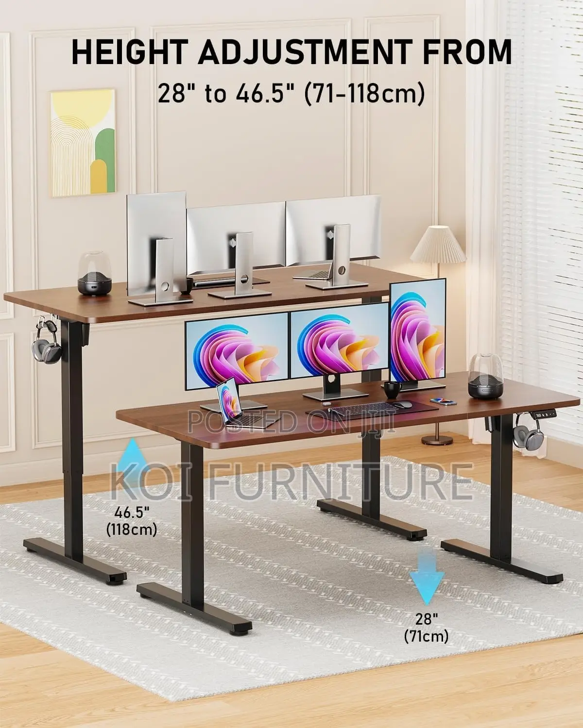 Office Desk; 1.2m Modern Adjustable Home Electric Designed Office Desk