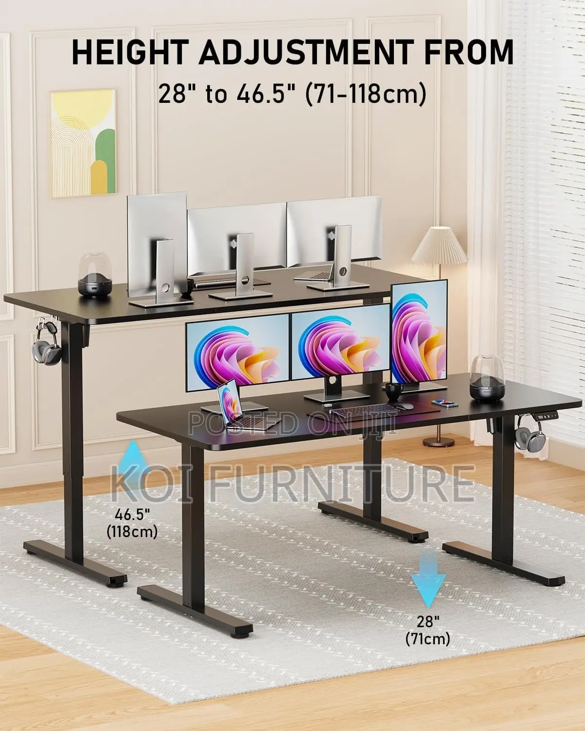 Office Desk; 1.2m Modern Adjustable Home Electric Designed Office Desk