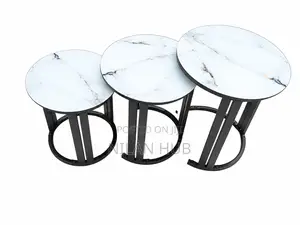 Modern Glass-Top Nest Stools