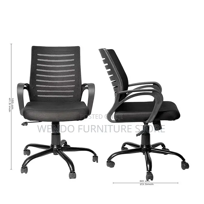 Office Chairs; Mesh Clerical Chair With Fixed Strong Armrest
