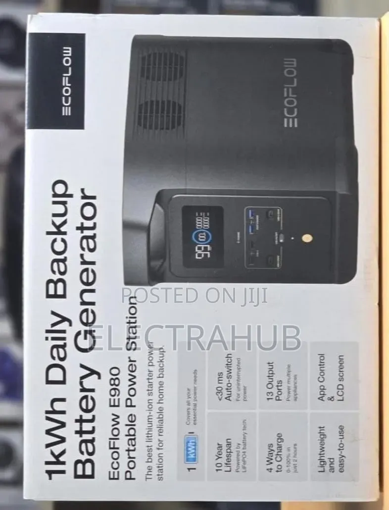 Ecoflow E980 Generator
(Free Fan+ Powebank) Brand New Sealed