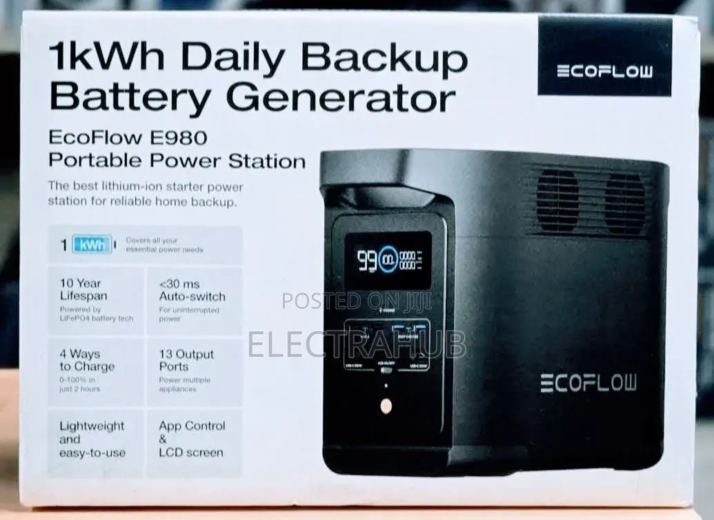 Ecoflow E980 Generator
(Free Fan+ Powebank) Brand New Sealed