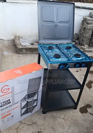 Eurochef 4 Burner Gas Cooker With Spacious Storage Shelves