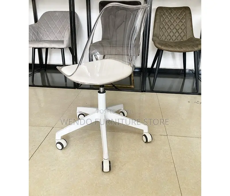 Home Chairs; Clear Swivel Rotating Dining Chairs