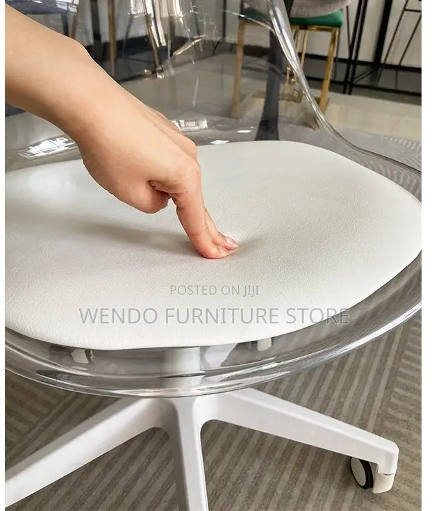 Home Chairs; Clear Swivel Rotating Dining Chairs