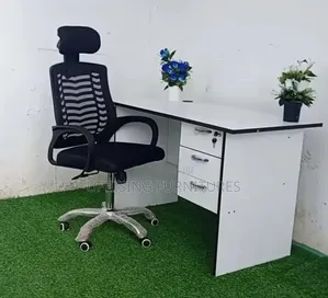 Office Desk And Headrest Chair