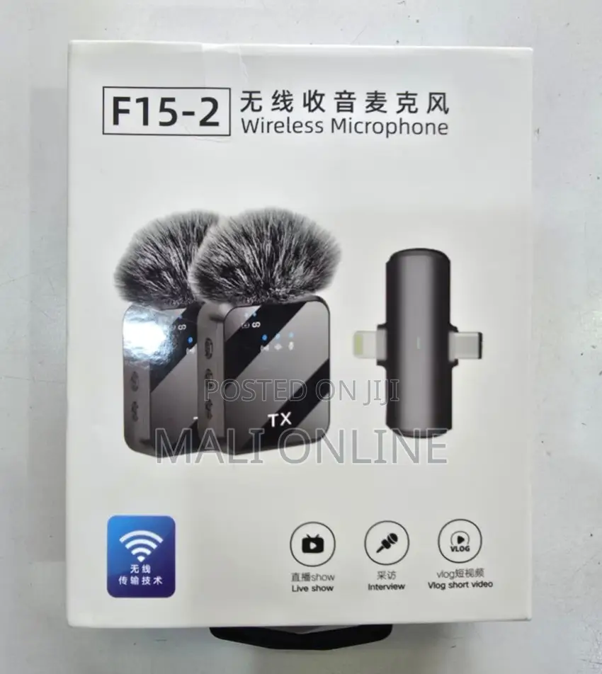 F15-2 Dual Wireless Lavalier Microphone 3-in-1 Noise Reduction
