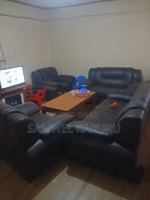 7-Seater Brown Leather Sofa Set - Mwea Town