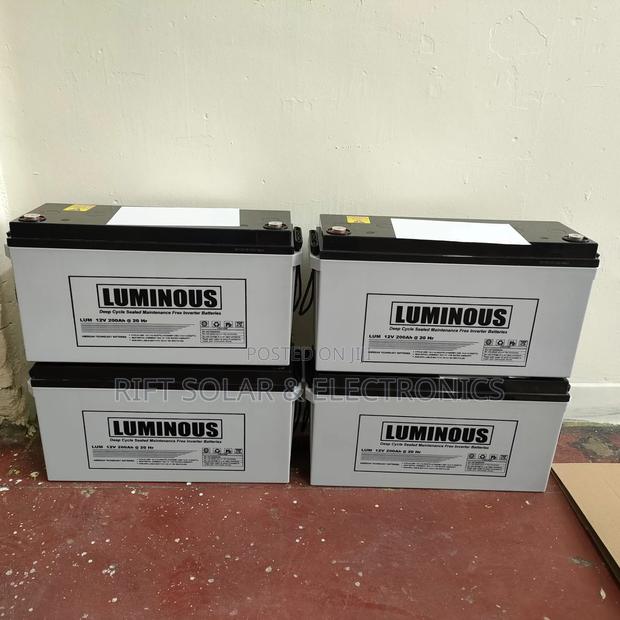 Luminous 200ah - 12v Heavy Duty Gel Solar Battery Suitable for Tv 43"