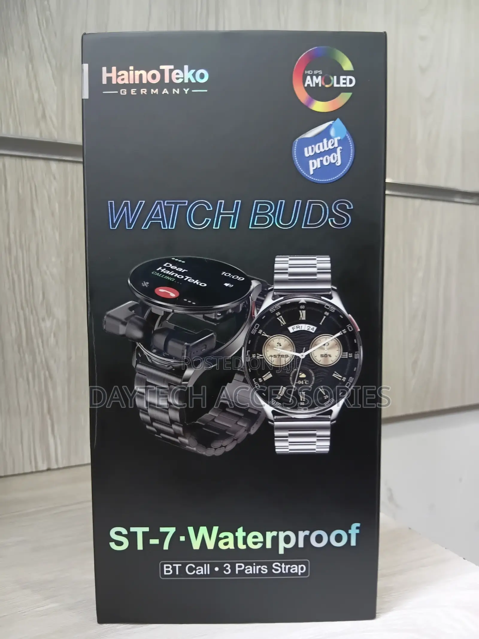 Haino Teko St-7 Smartwatch 1.61-Inch Amoled Curved Glass 3 Straps.