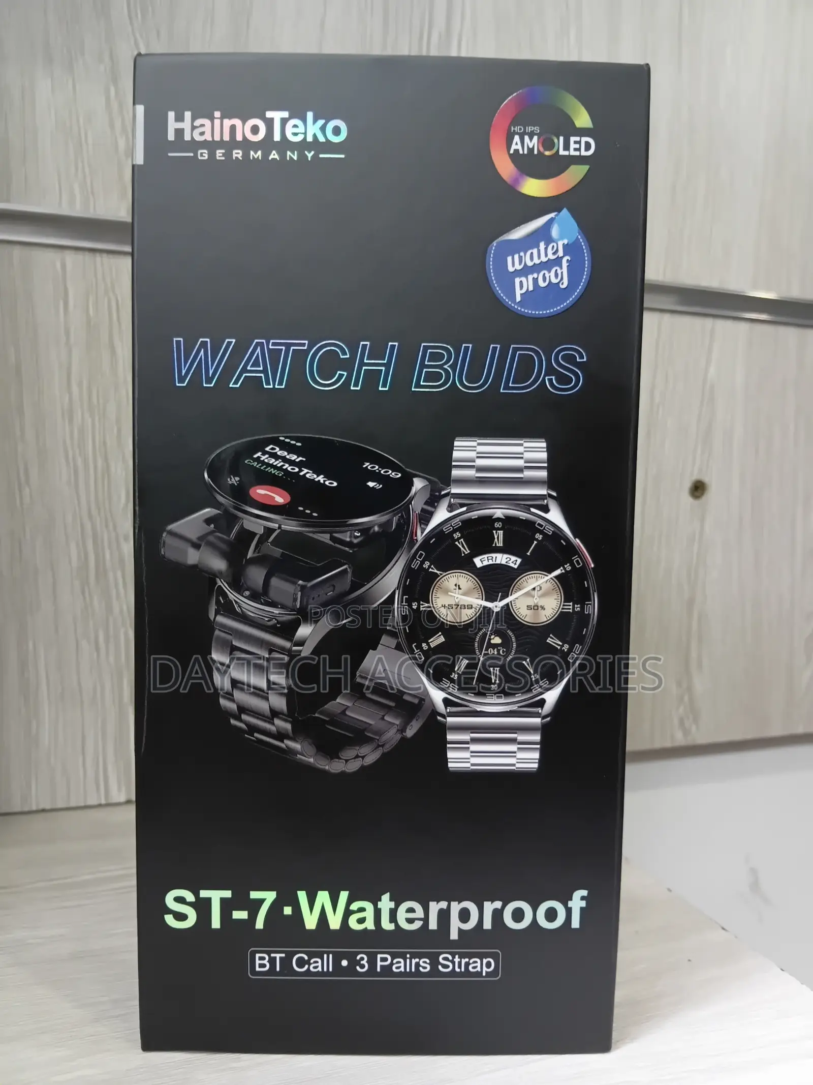 Haino Teko St-7 Smartwatch 1.61-Inch Amoled Curved Glass 3 Straps.