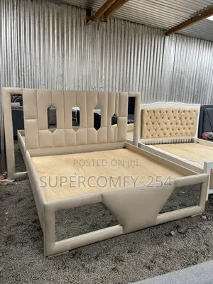 Extended Headboard Bed With Reflective Mirrors