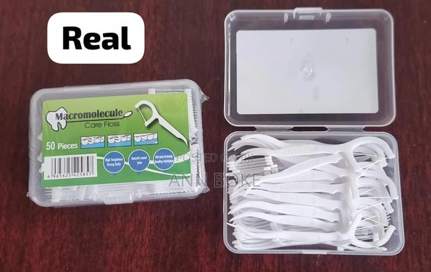 50pc Pack of 2 Way Dental Floss Toothpicks in Colour White