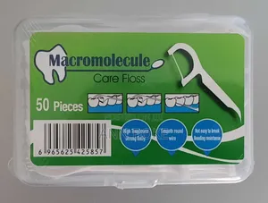 50pc Pack of 2 Way Dental Floss Toothpicks in Colour White