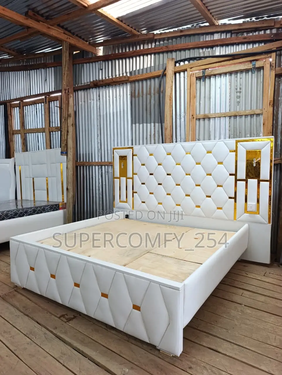 Extended Headboard Bed With Lights