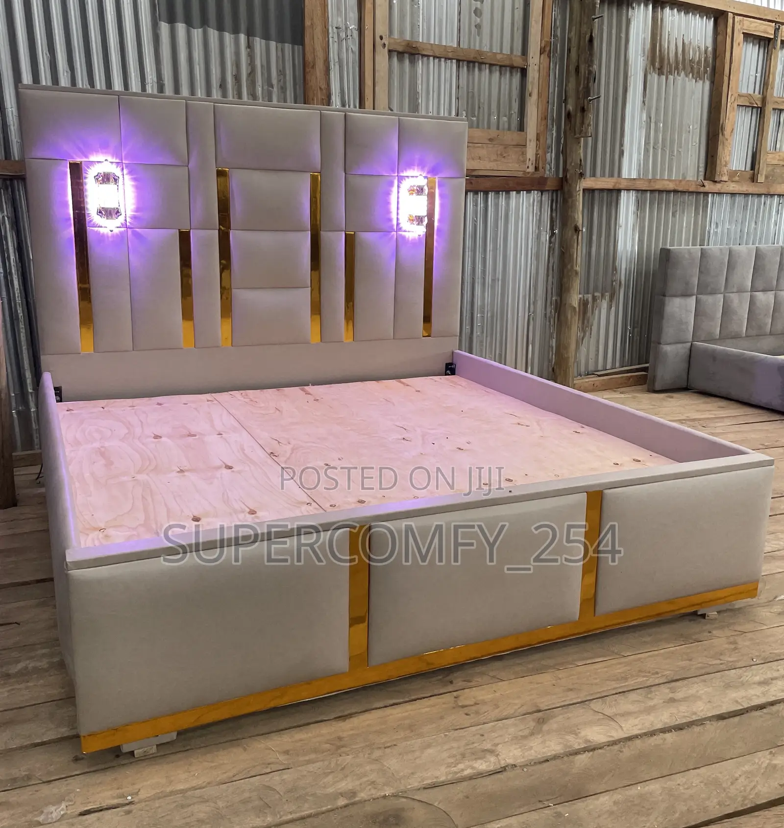 Extended Headboard Bed With Lights
