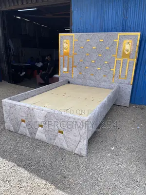 Extended Headboard Bed With Lights