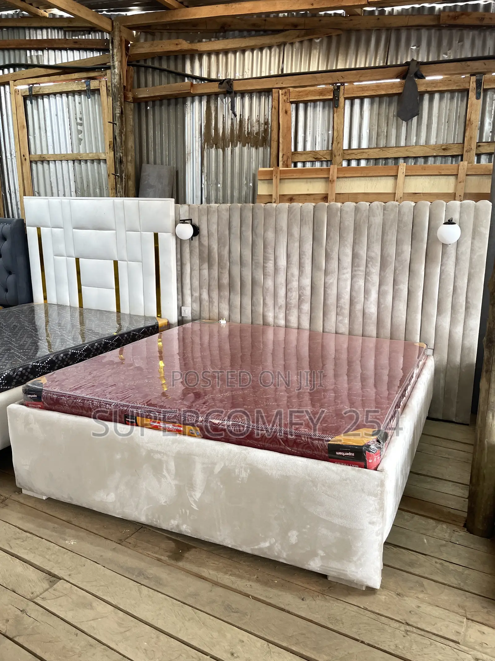 Extended Headboard Bed With Lights