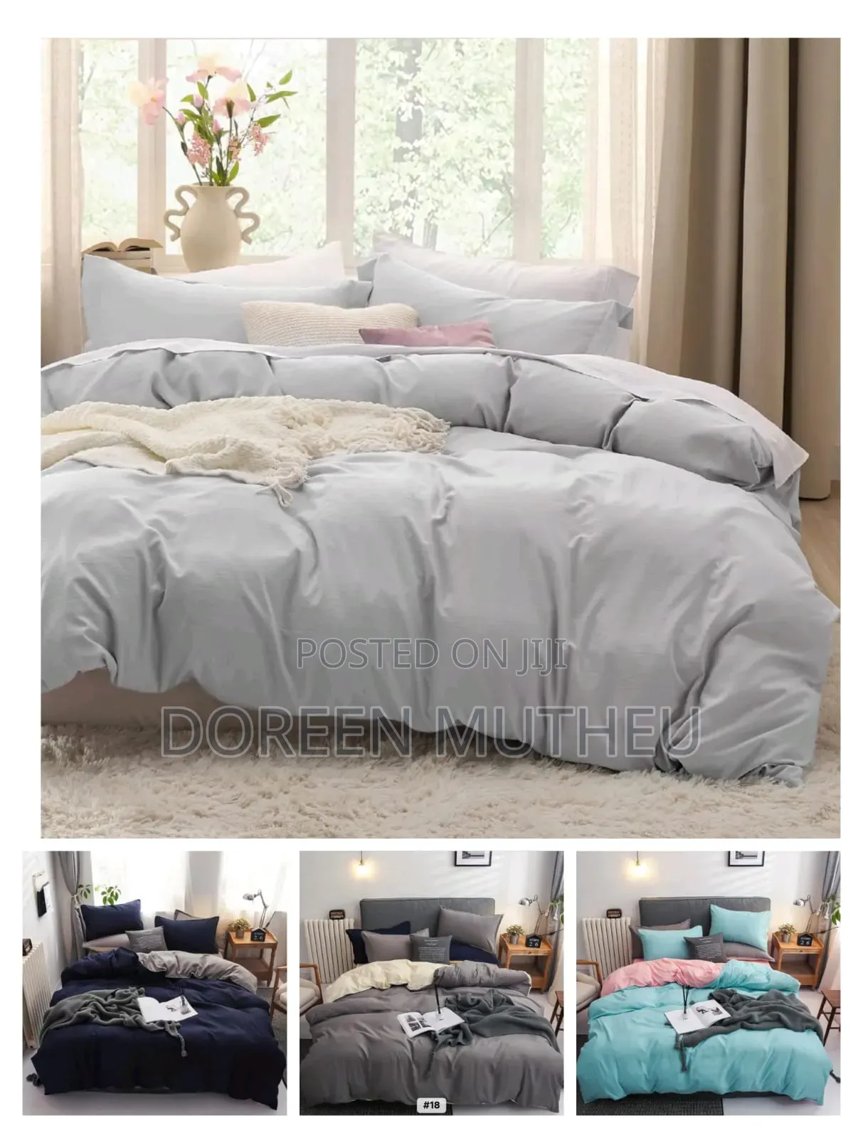 Plain Double Sided Cottonduvet Set Soft Durable Bedding Set5×6 6×6 6×7