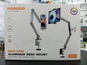 Porodo Multi-Joint Aluminum Phone Tablet Desk Mount (Model Lfs051)