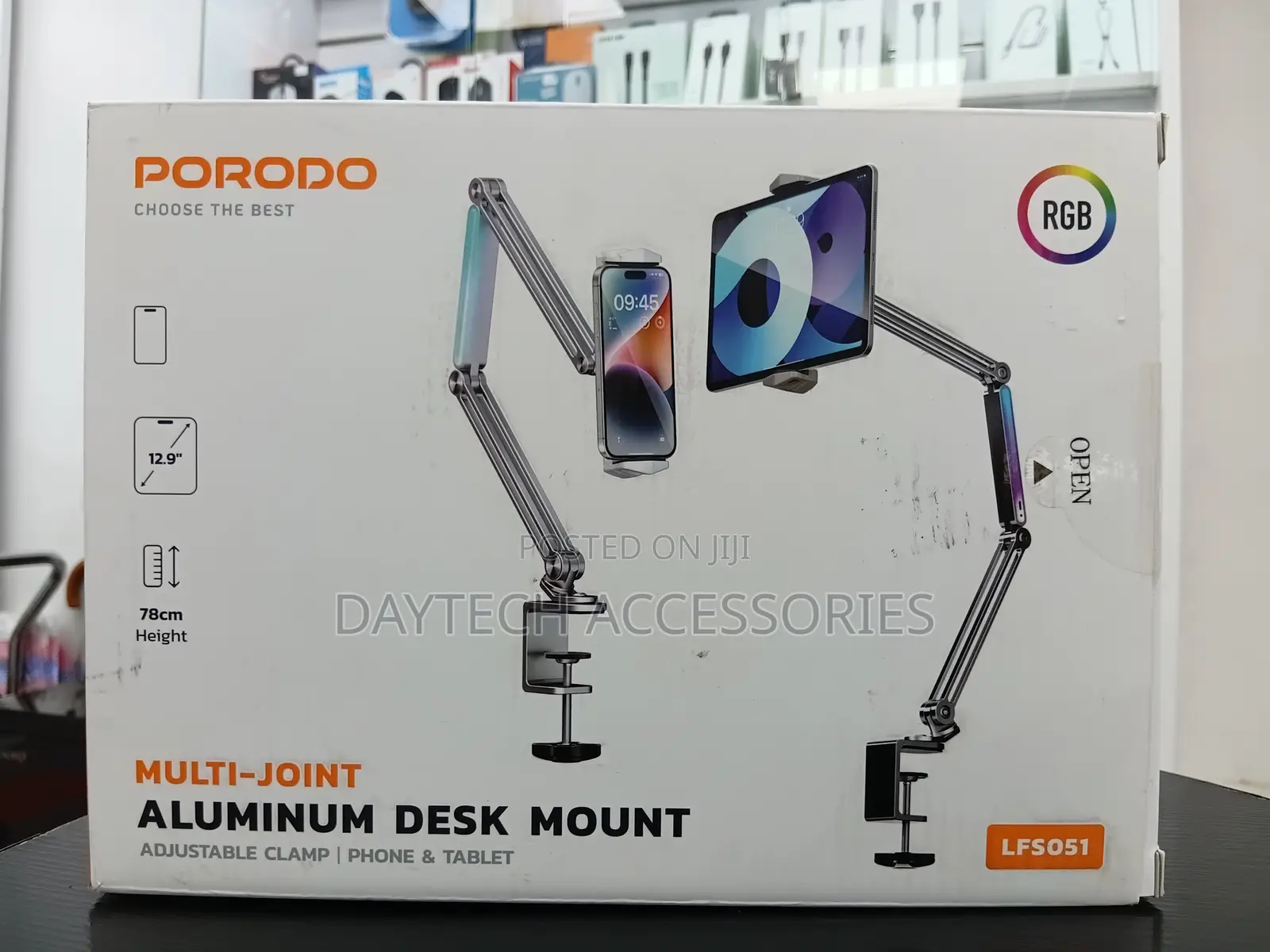 360° Adjustable Floor Stand for Tablet Phone Overhead Desk Mount.