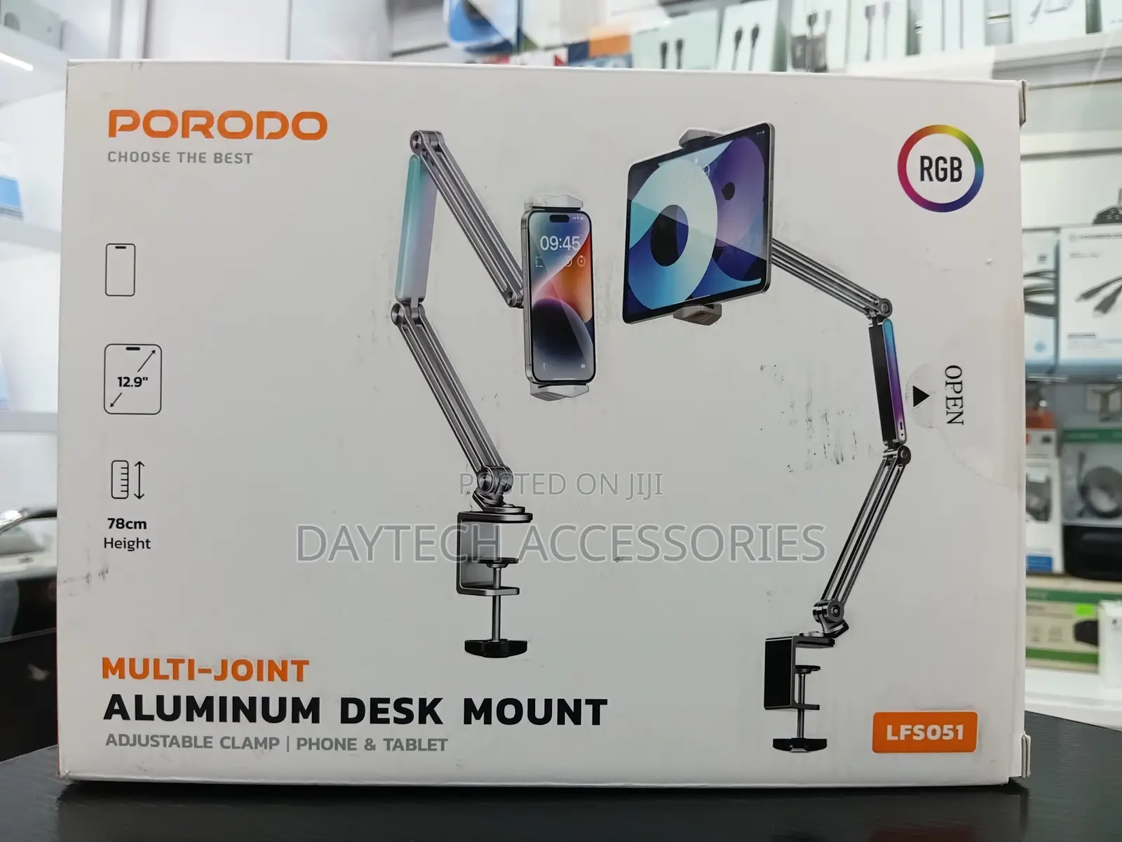360° Adjustable Floor Stand for Tablet Phone Overhead Desk Mount.