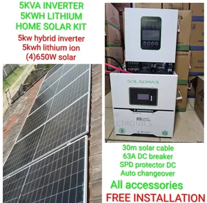 5kva Hybrid Inverter - 5.12kwh Lithium Battery - (6) 615w Solar System
