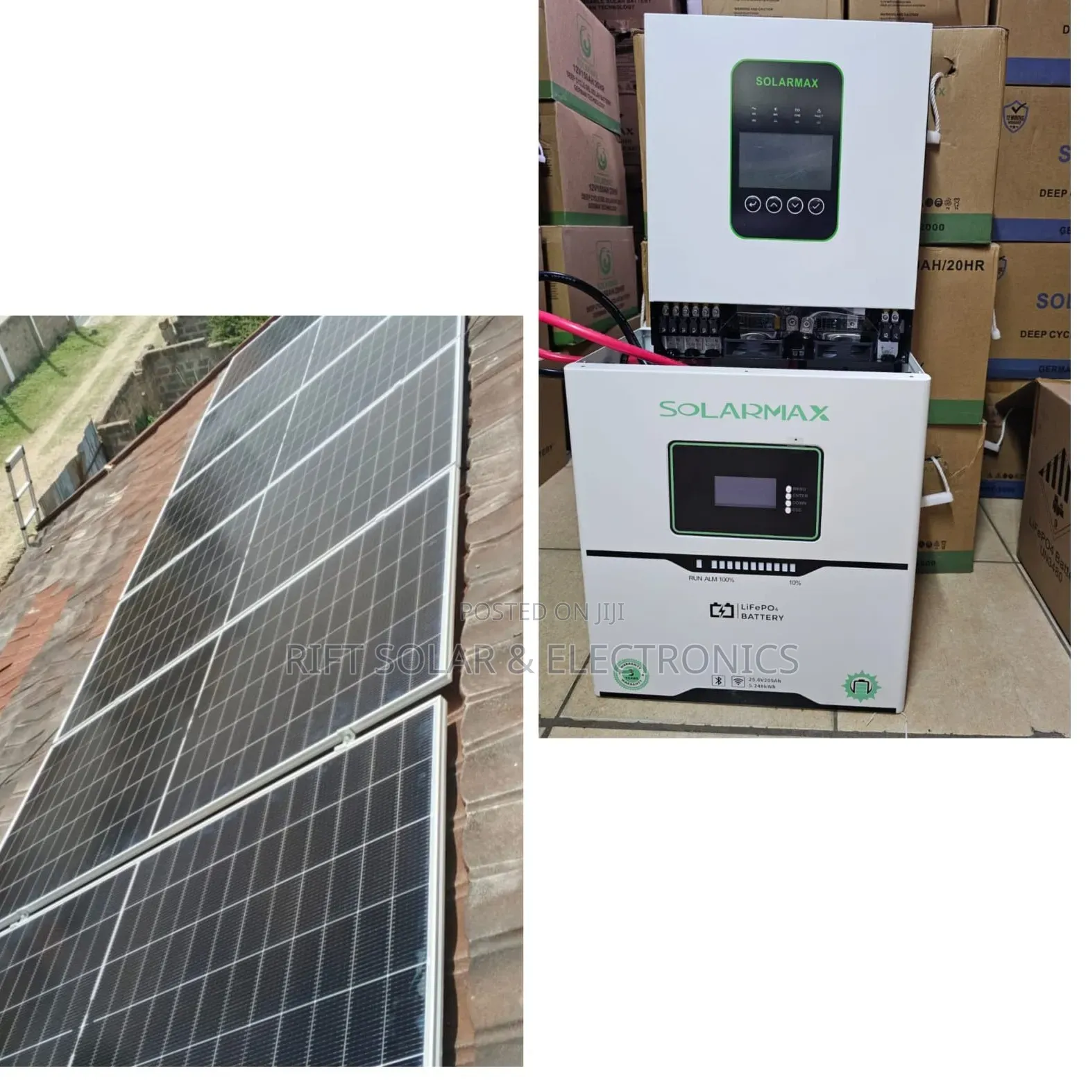 5kva Hybrid Inverter - 5.12kwh Lithium Battery - (6) 615w Solar System