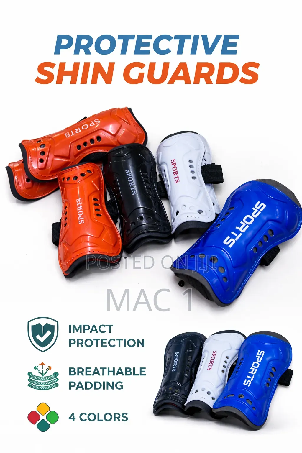 High Impact Soccer Shin Guard for Kids and Adults
