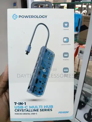 Powerology Crystalline Series 7 in 1 Usb-C Multi Hub Pd 100w